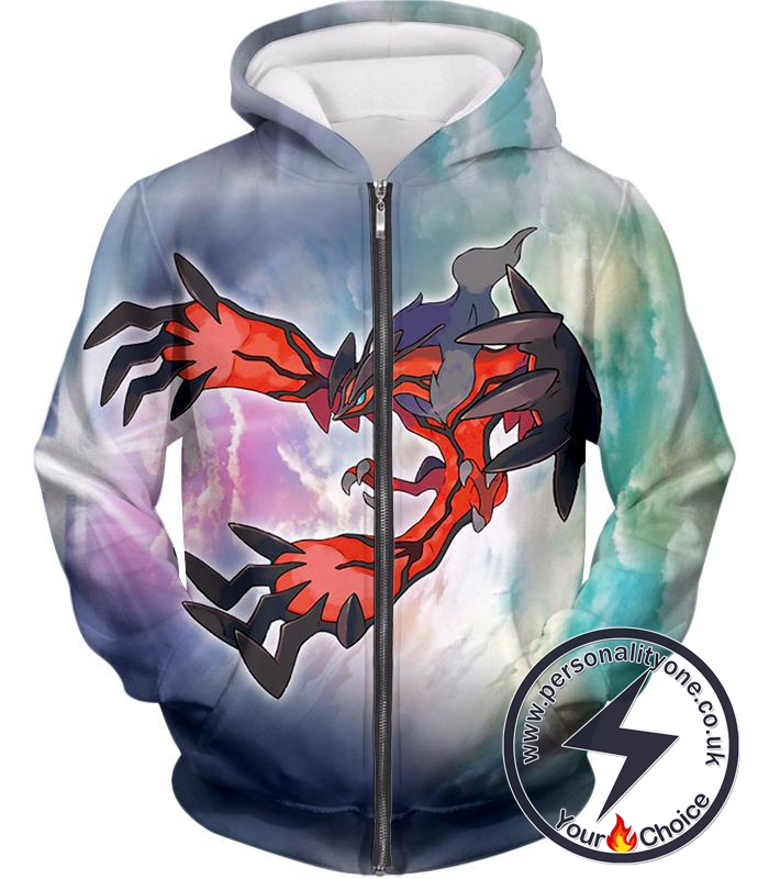 Pokemon Legendary Dark Flying Pokemon Yveltal Awesome Zip Up Hoodie